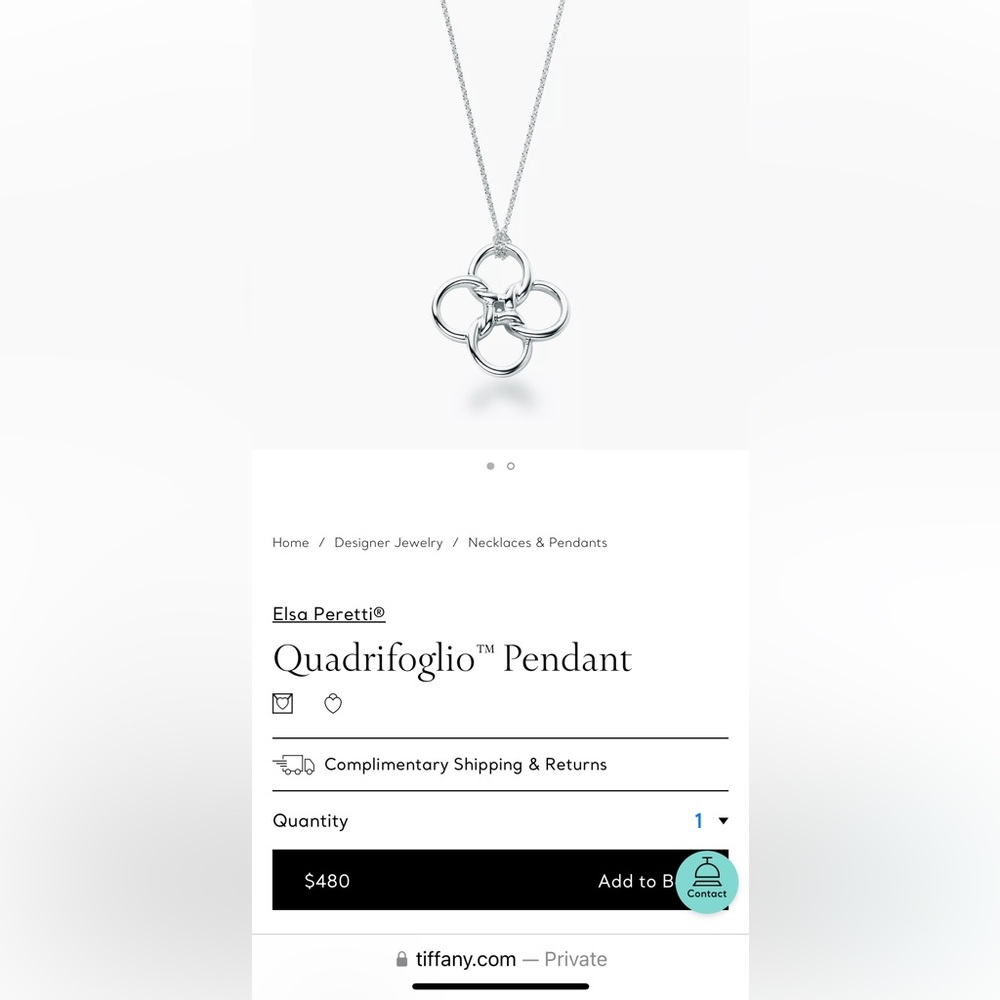 Tiffany Quadrifoglio™ Pendant.  New in box